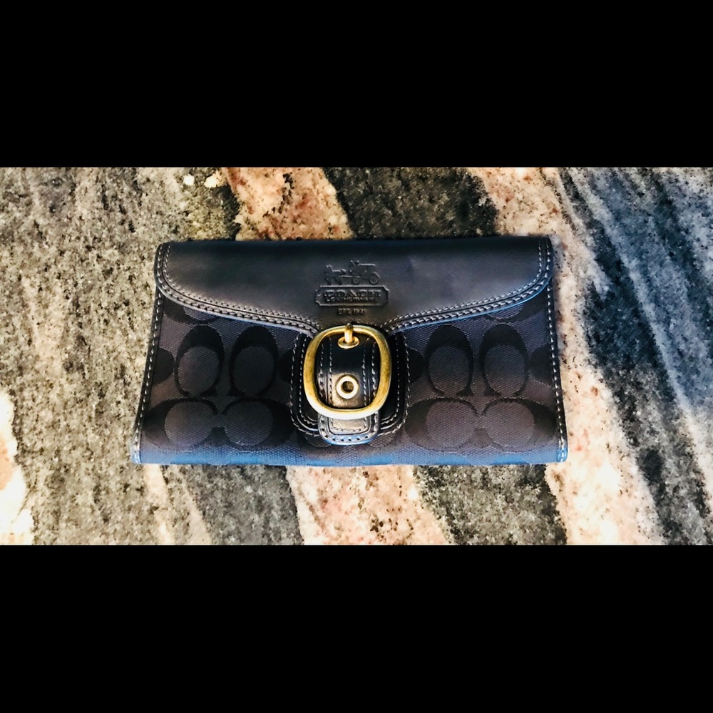 Coach black signature wallet